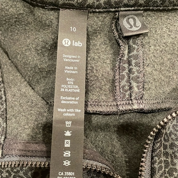 NWT Lululemon LAB Double-Knit Jacquard Half Zip in Leopardo Jacquard Grey - Picture 4 of 12